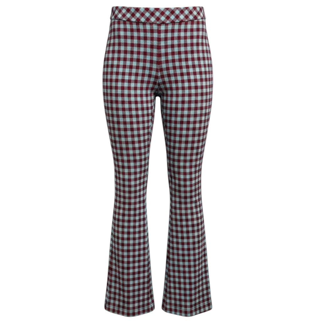 Rosetta Getty Blue / Red Gingham Jacquard Flare Pant