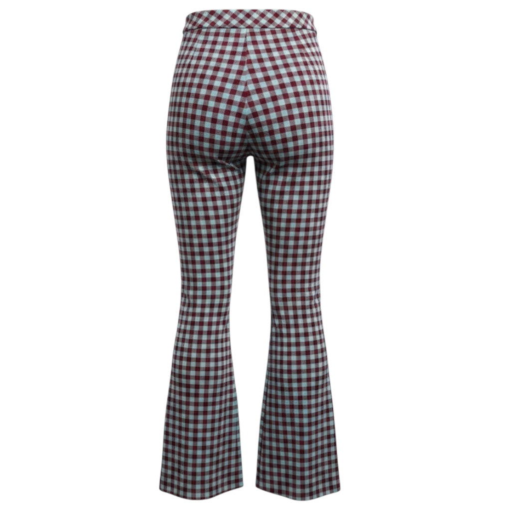 Rosetta Getty Blue / Red Gingham Jacquard Flare Pant