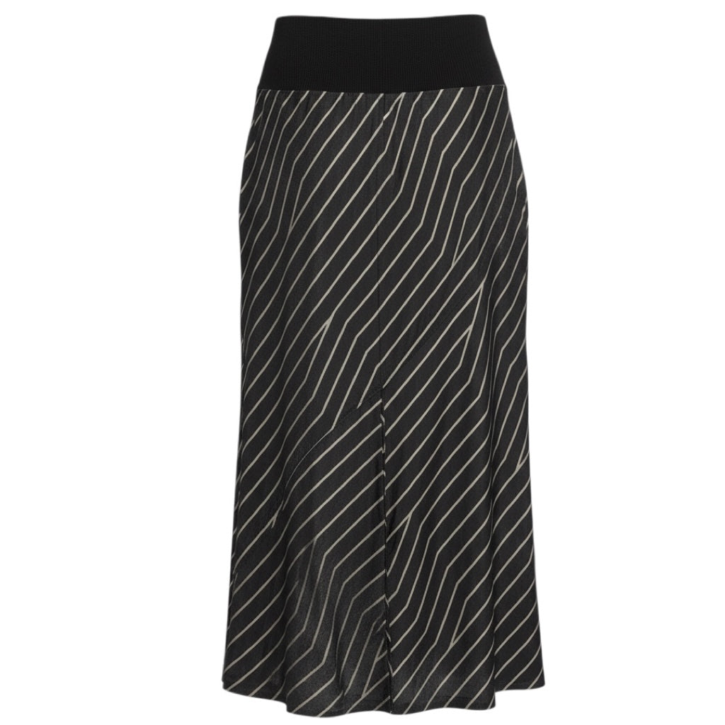 Rick Owens Black / Pearl Multi-Way Stripe Midi Skirt