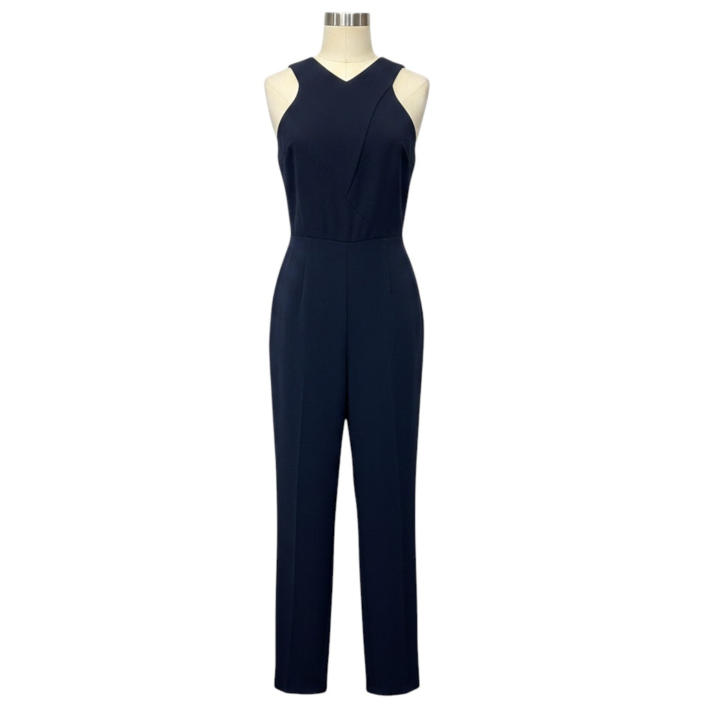 Roland Mouret Navy Blue Sleeveless Crepe Jumpsuit