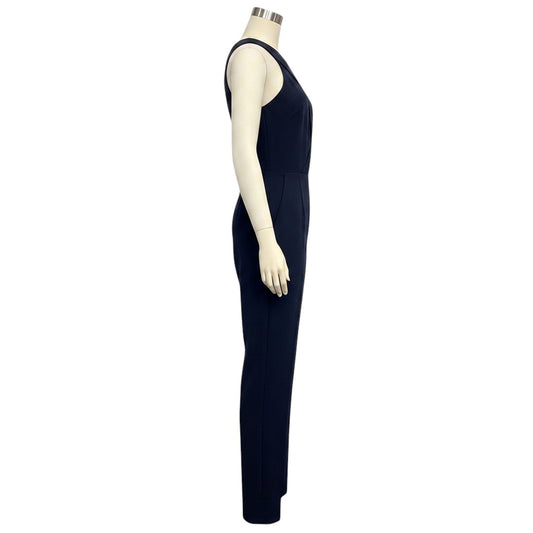 Roland Mouret Navy Blue Sleeveless Crepe Jumpsuit