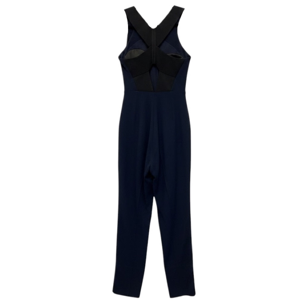 Roland Mouret Navy Blue Sleeveless Crepe Jumpsuit