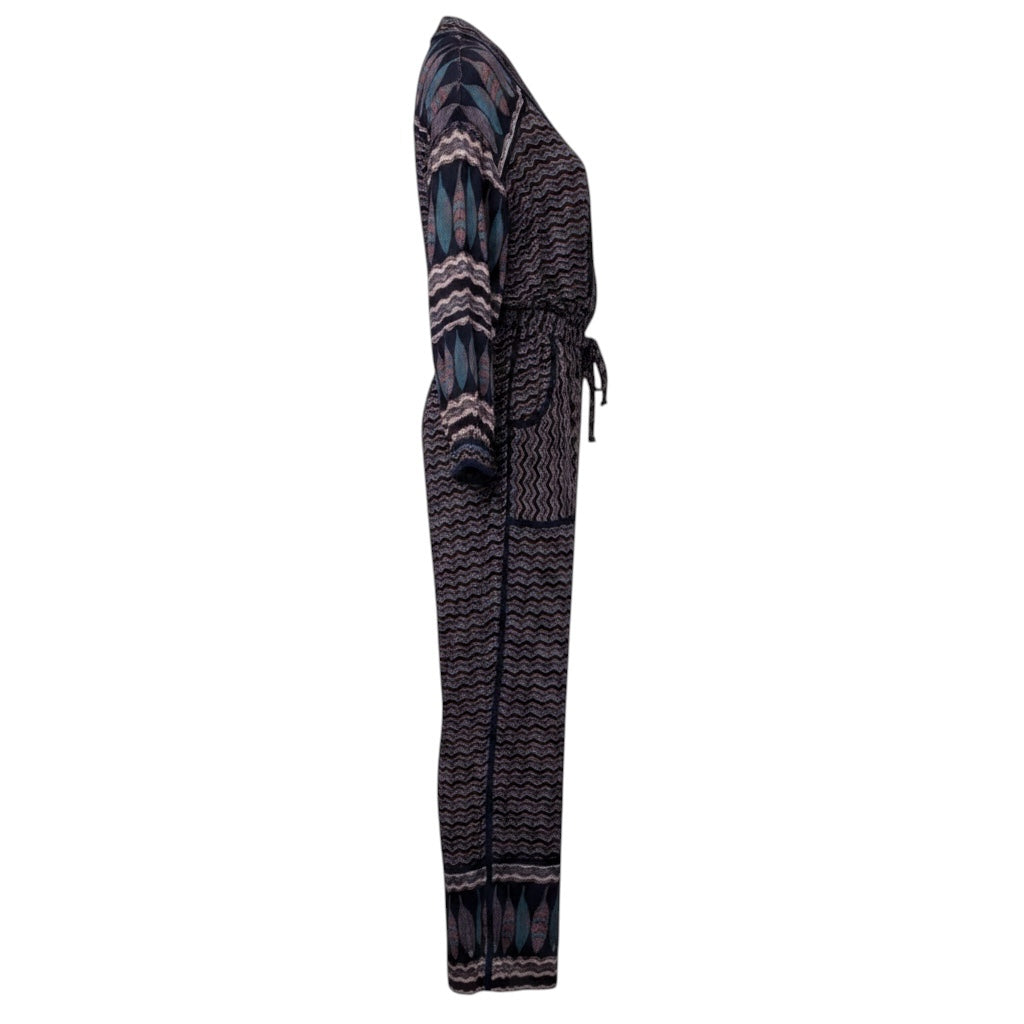 Sea New York Navy Blue Multi Printed Jumpsuit with Belt