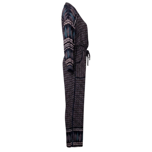 Sea New York Navy Blue Multi Printed Jumpsuit with Belt