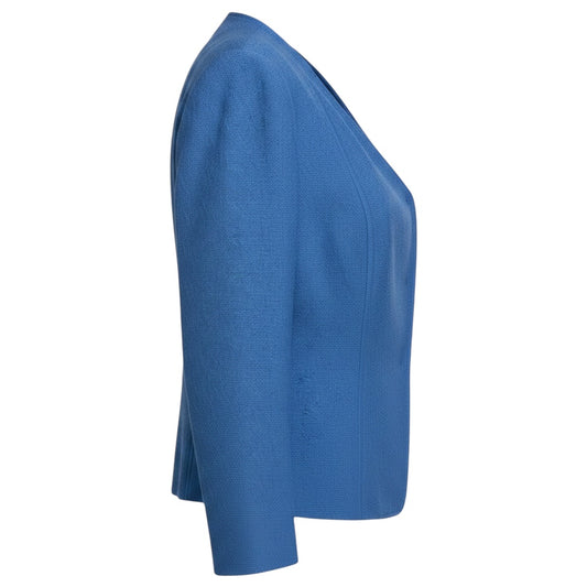 St. John Cerulean Blue Textured Knit Jacket