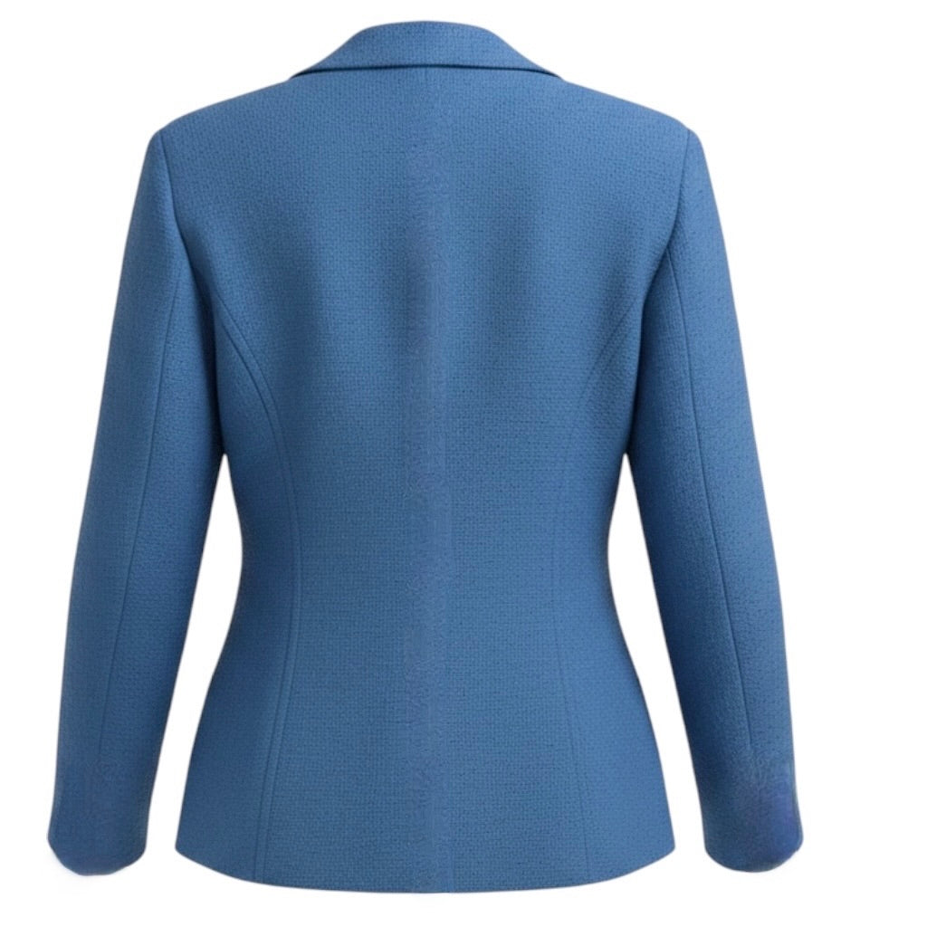 St. John Cerulean Blue Textured Knit Jacket