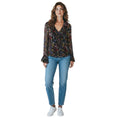 Load image into Gallery viewer, See by Chloe Black Multicolor Floral Printed Sheer Silk Chiffon Blouse with Cami
