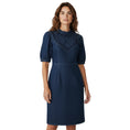 Load image into Gallery viewer, Sea New York Dark Blue Embroidered Short Sleeved Denim Dress
