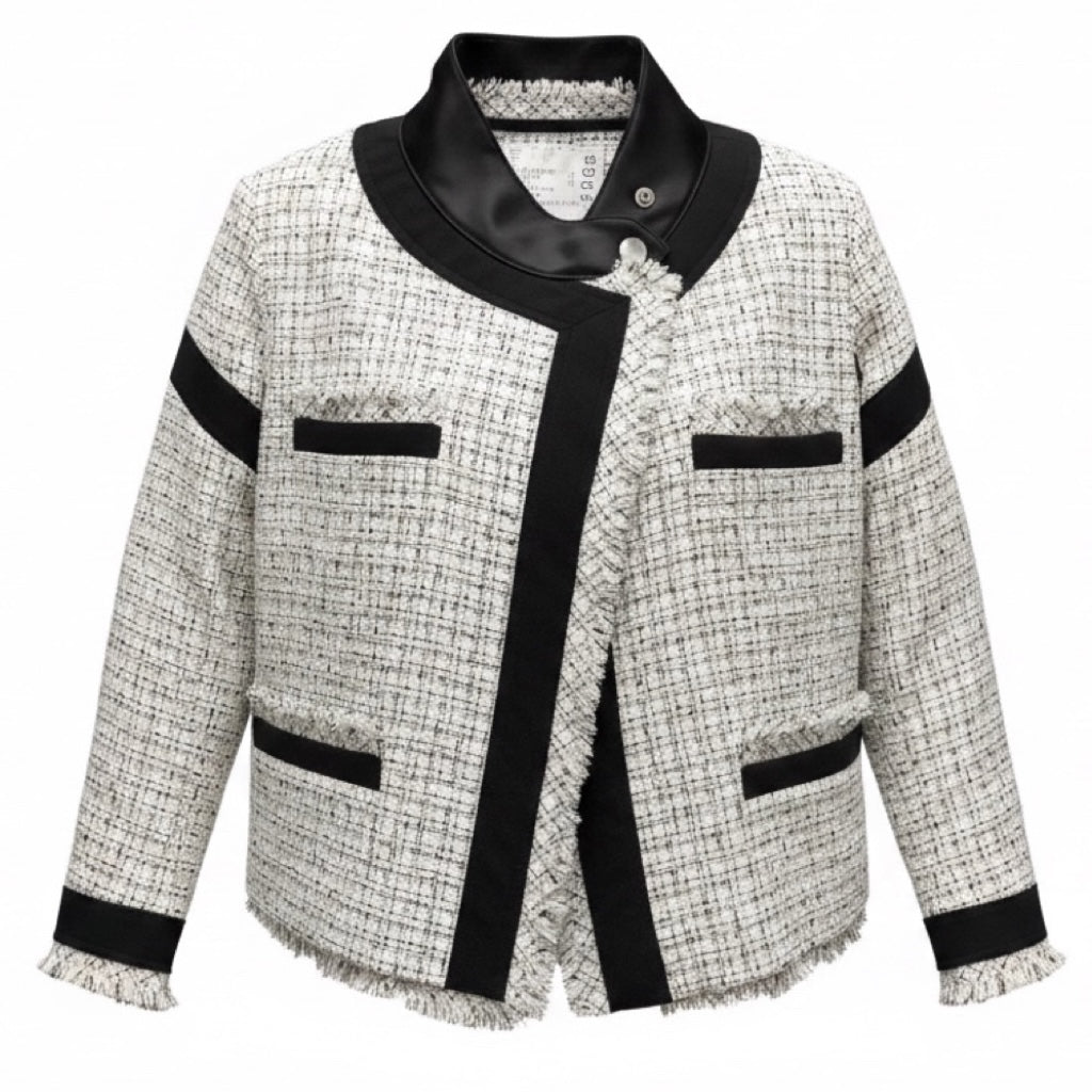 Sacai White / Black Summer Tweed Jacket