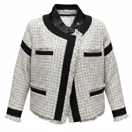 Sacai White / Black Summer Tweed Jacket