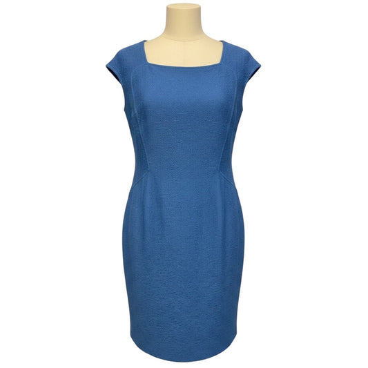 St. John Cerulean Blue Cap Sleeved Knit Dress