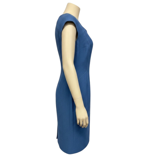 St. John Cerulean Blue Cap Sleeved Knit Dress