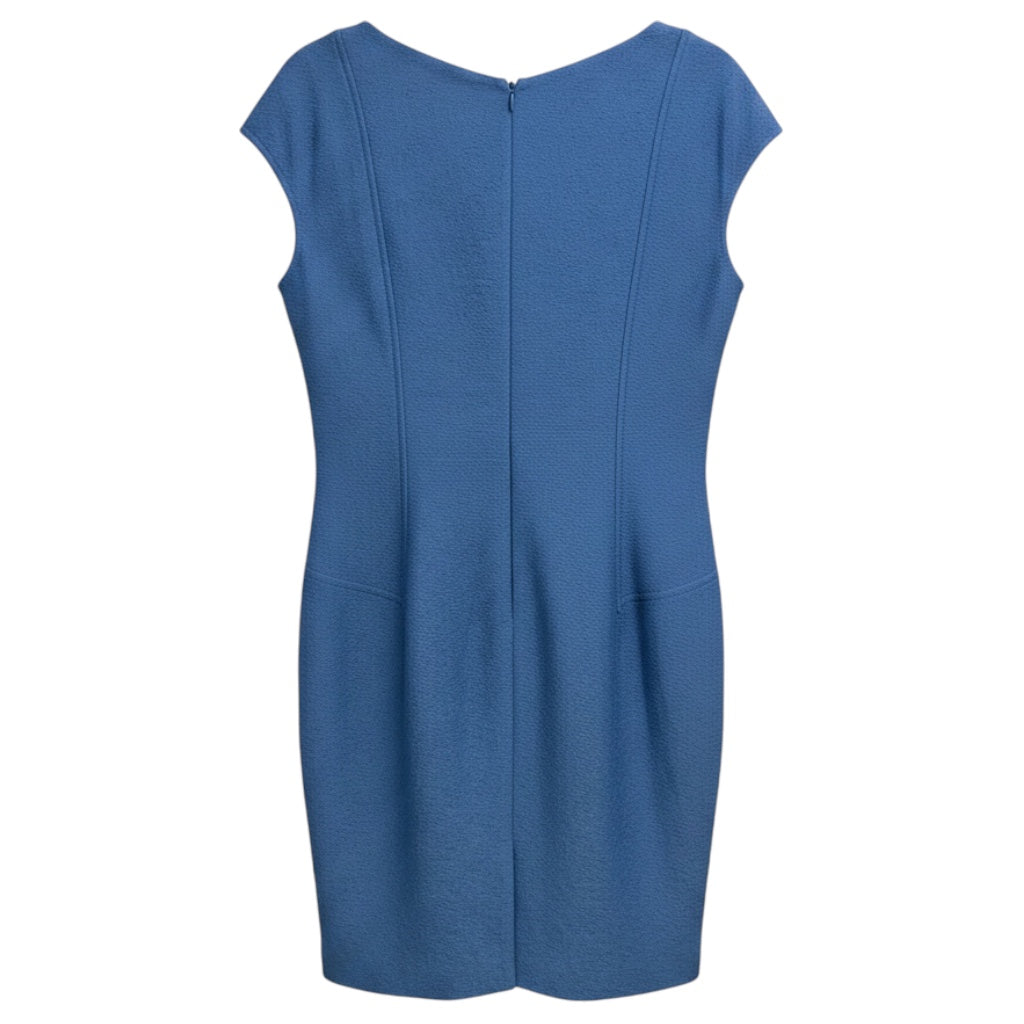 St. John Cerulean Blue Cap Sleeved Knit Dress