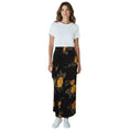 Load image into Gallery viewer, Simone Rocha Black / Yellow Multi Floral Printed Silk Maxi Skirt with Draped Detail
