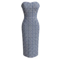 Load image into Gallery viewer, Theory Blue Multi Dillon Plaid Phyly Midi Dress
