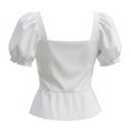 Load image into Gallery viewer, Rosie Assoulin White Le Garden Collection Ruffled Trim Short Sleeved Cotton Bustier Top
