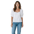 Load image into Gallery viewer, Rosie Assoulin White Le Garden Collection Ruffled Trim Short Sleeved Cotton Bustier Top
