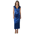 Load image into Gallery viewer, Talbot Runhof Blue Ruched Silk Taffeta Cocktail Dress
