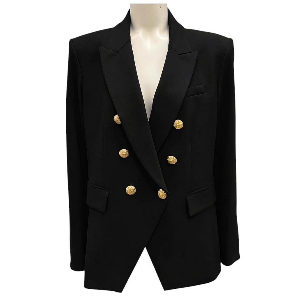 Veronica Beard Black Miller Dickey Jacket with Gold Buttons