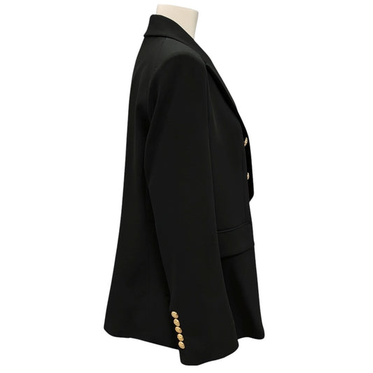 Veronica Beard Black Miller Dickey Jacket with Gold Buttons
