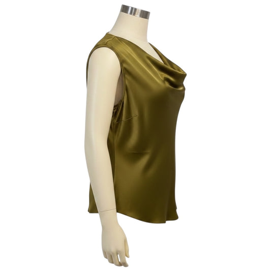 Veronica Beard Moss Green Tam Sleeveless Silk Satin Top