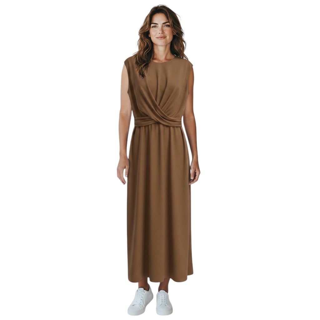 Vince Bronze Twist Front Maxi Dress