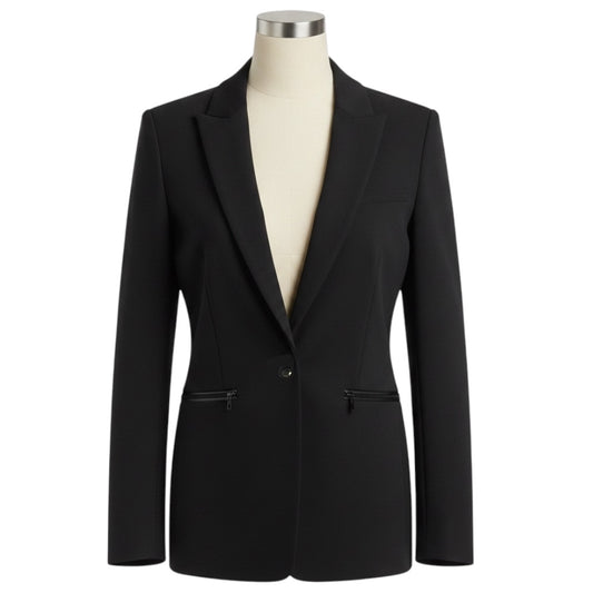 Veronica Beard Black Iconic Scuba Dickey Jacket