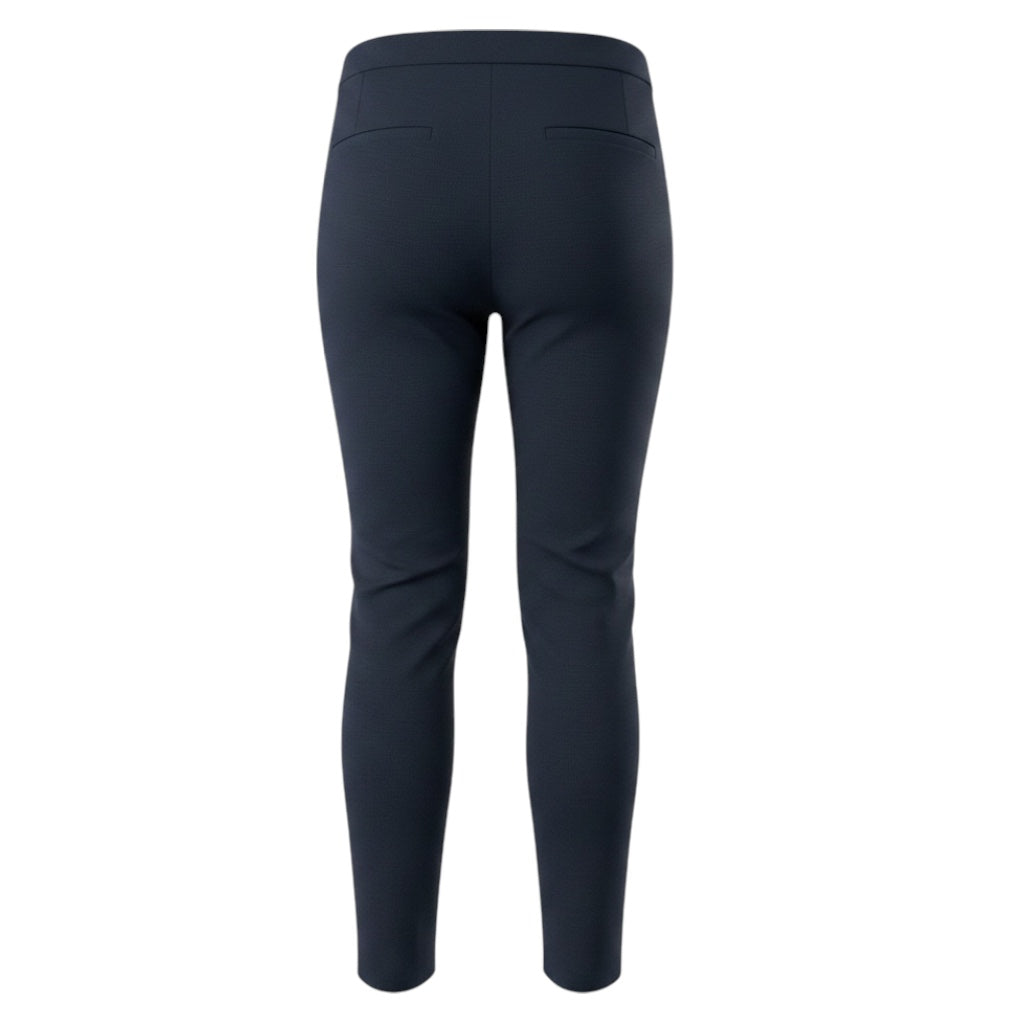 Veronica Beard Navy Blue Renzo Slim Leg Pant with Gold Crest Buttons