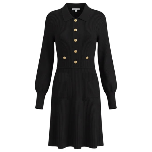 Veronica Beard Black Lauper Sweater Dress