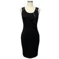 Load image into Gallery viewer, Valentino Black Ruffled Zipper Detail Sleeveless Wool Knit Dress with Lace Back
