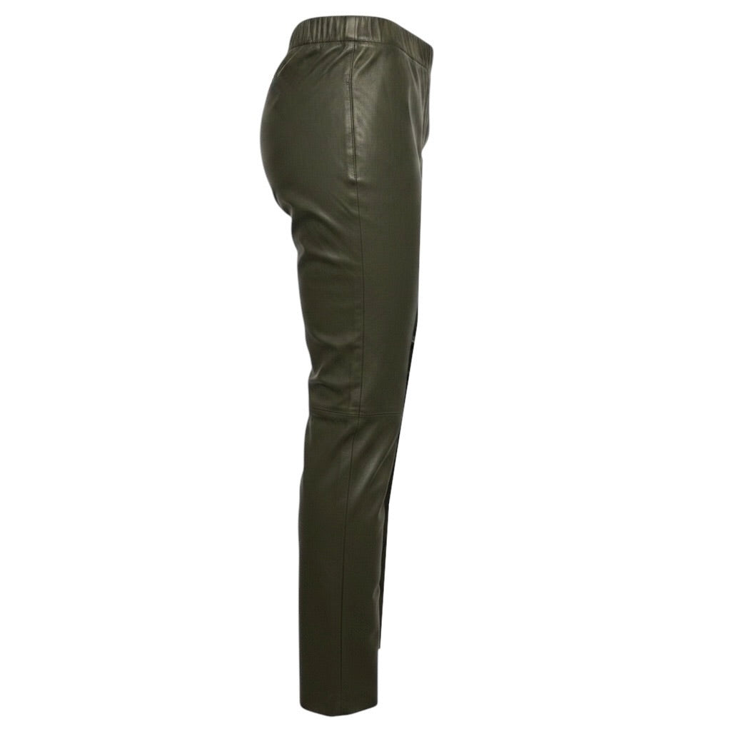Walter Baker Olive Green Lamb Stretch Leather Pants
