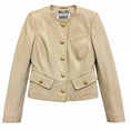 Load image into Gallery viewer, Walter Baker Ivory Leather Jacket with Gold Buttons
