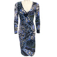 Load image into Gallery viewer, Roberto Cavalli Blue Multi Print Ruched Bodycon Dress
