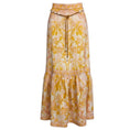 Load image into Gallery viewer, Zimmermann Yellow Palm Lyre Linen Midi Skirt

