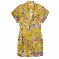 Load image into Gallery viewer, Zimmermann Chartreuse Mustard Rose Pattie Cuffed Floral Linen Mini Dress 
