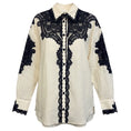 Load image into Gallery viewer, Zimmermann Ivory / Navy Blue Laurel Embroidered Linen Shirt

