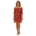 Load image into Gallery viewer, Zimmermann Red Washed Iris Corsair Shirred Flutter Mini Dress
