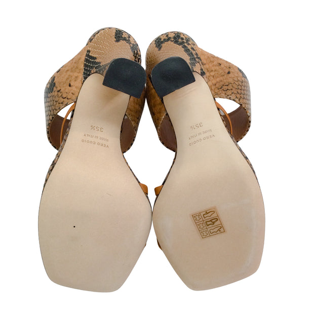 Paris Texas Caramel Python Criss Cross Sandals