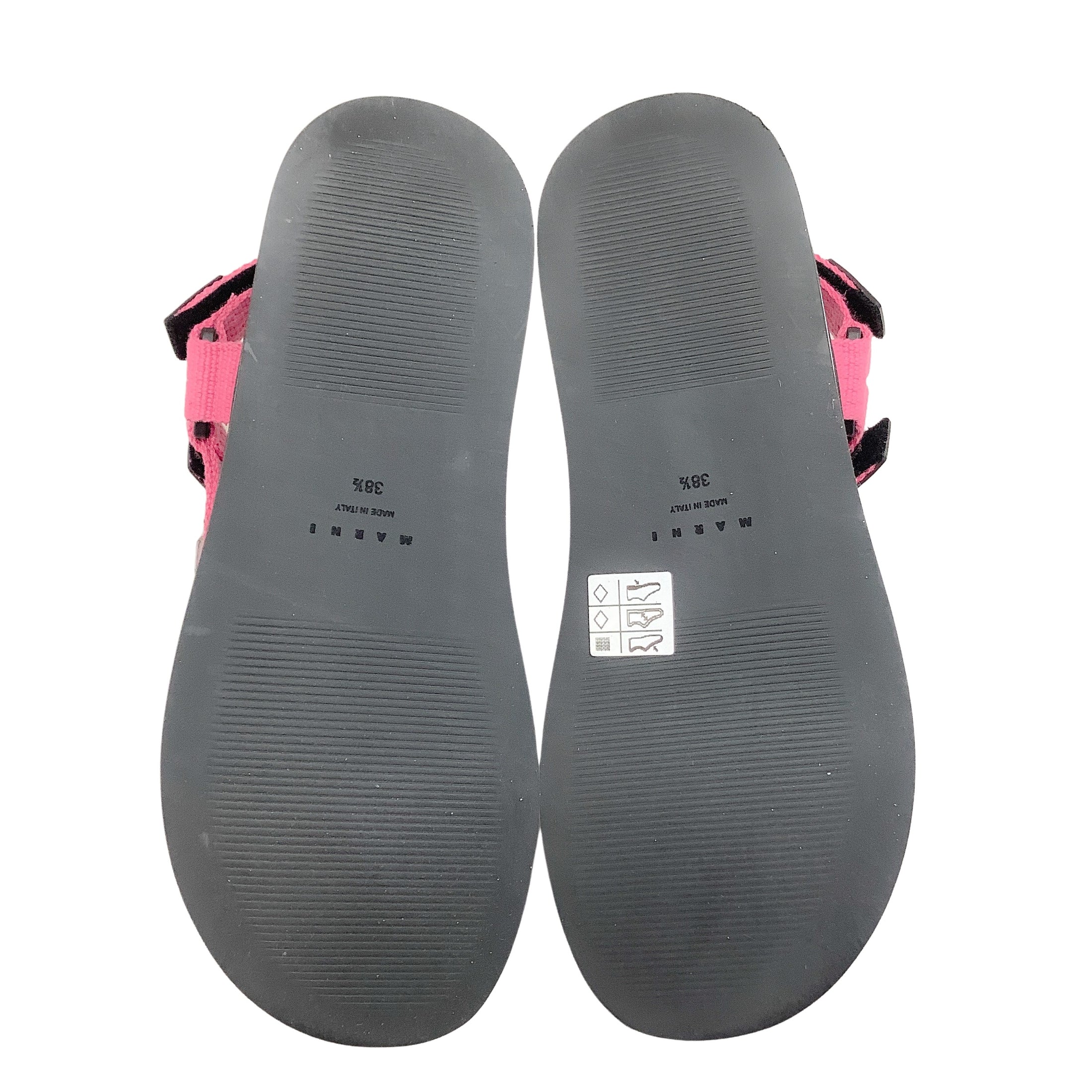 Marni Pink Camellia Crystal Embellished Platform Sandals
