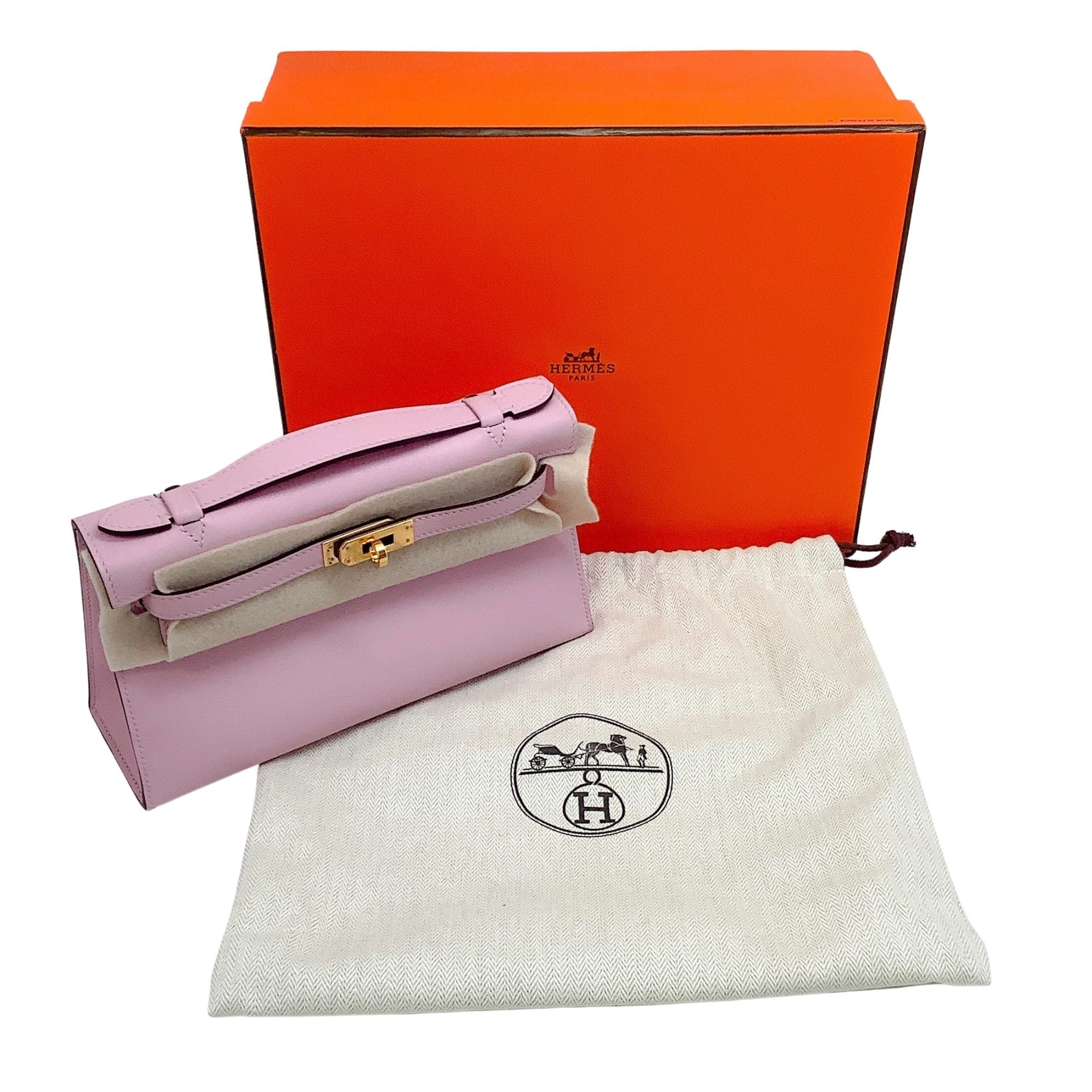 Hermes Pink Leather 2021 Kelly Pouchette