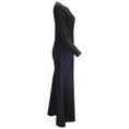 Load image into Gallery viewer, Rebecca Vallance Barbie Long Sleeved Open Back Crepe Gown / Formal Dress in Black
