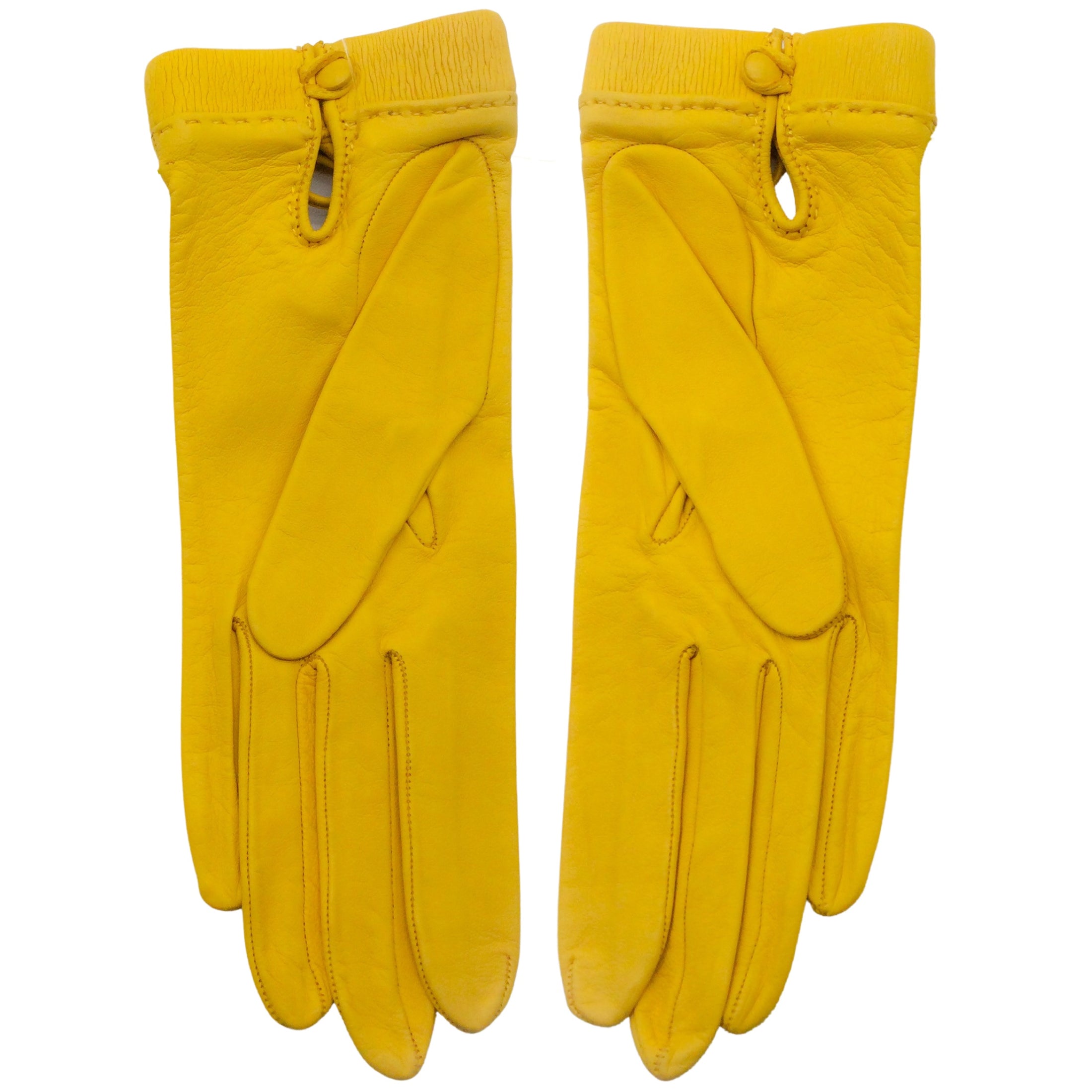 Hermès Yellow Leather Gloves