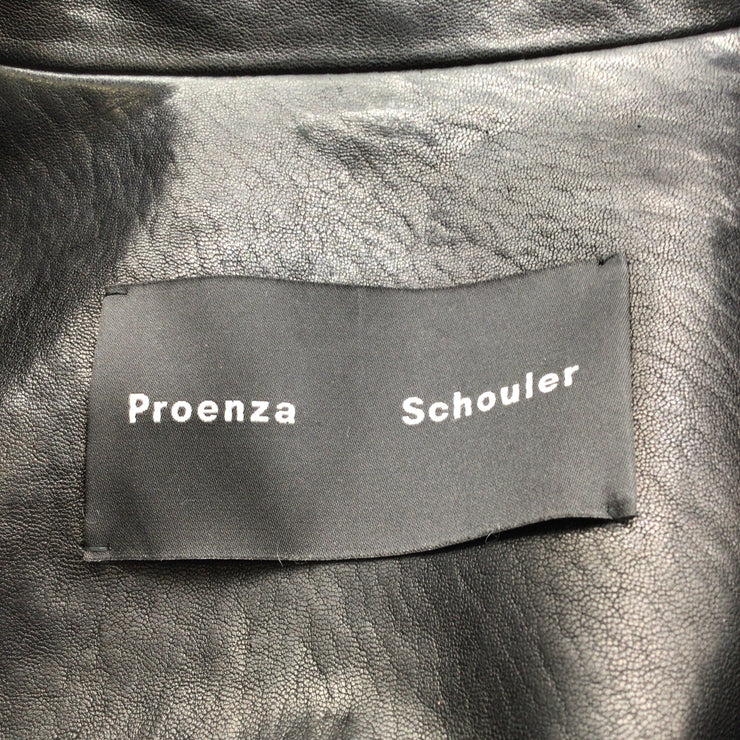 Proenza Schouler Black High-low Moto Zip Lambskin-leather Jacket