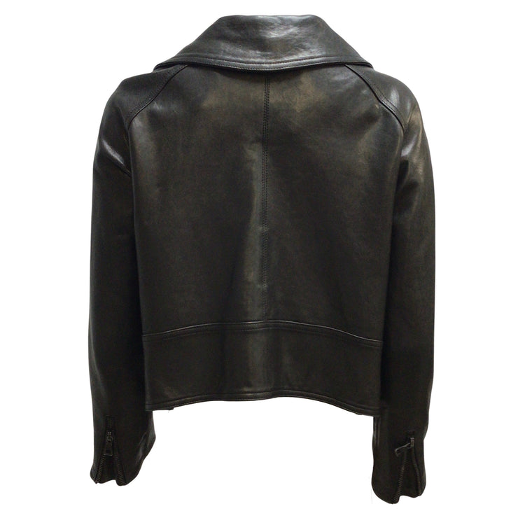 Proenza Schouler Black High-low Moto Zip Lambskin-leather Jacket