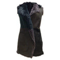 Load image into Gallery viewer, Akris Punto Grey / Green Reversible Colorblock Lambskin Leather and Lamb Fur Vest
