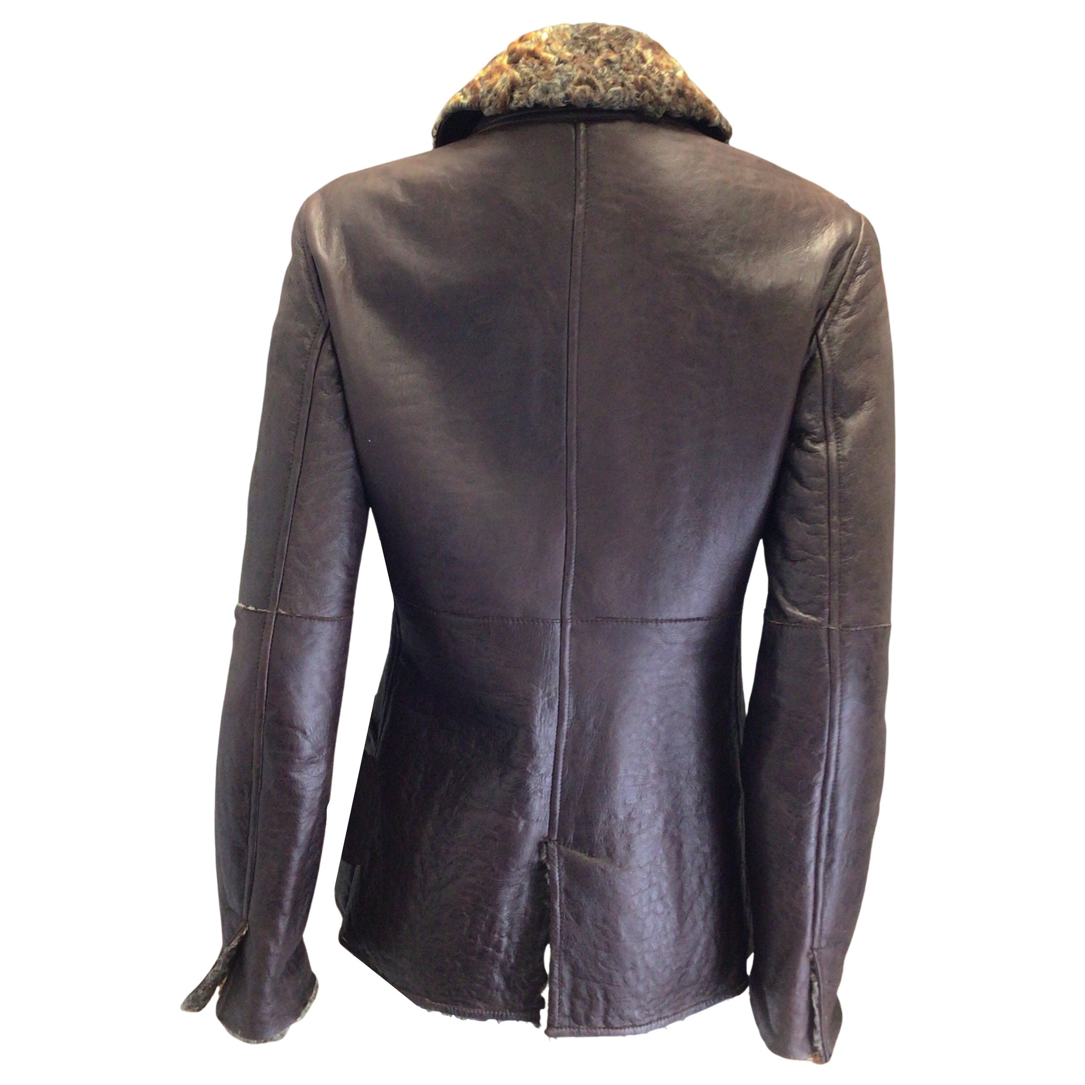Fendi Brown Reversible Leather and Shearling Jacket