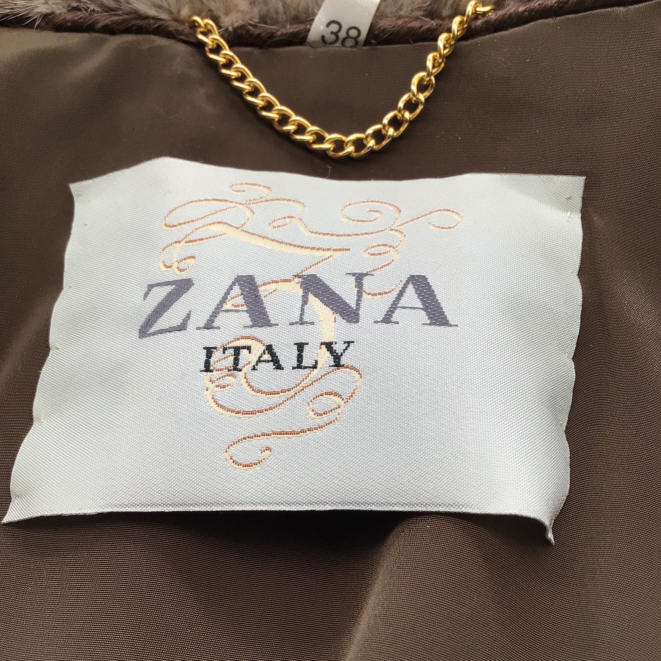 Zana Italy Taupe Mink Fur Collar Persian Lamb Fur Jacket