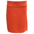 Load image into Gallery viewer, St. John Tangerine Ribbon Textured Windowpane Knit Skirt
