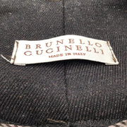 Brunello Cucinelli Charcoal Grey / Brown Ombre Effect Mohair Detail Wool and Cashmere Pants