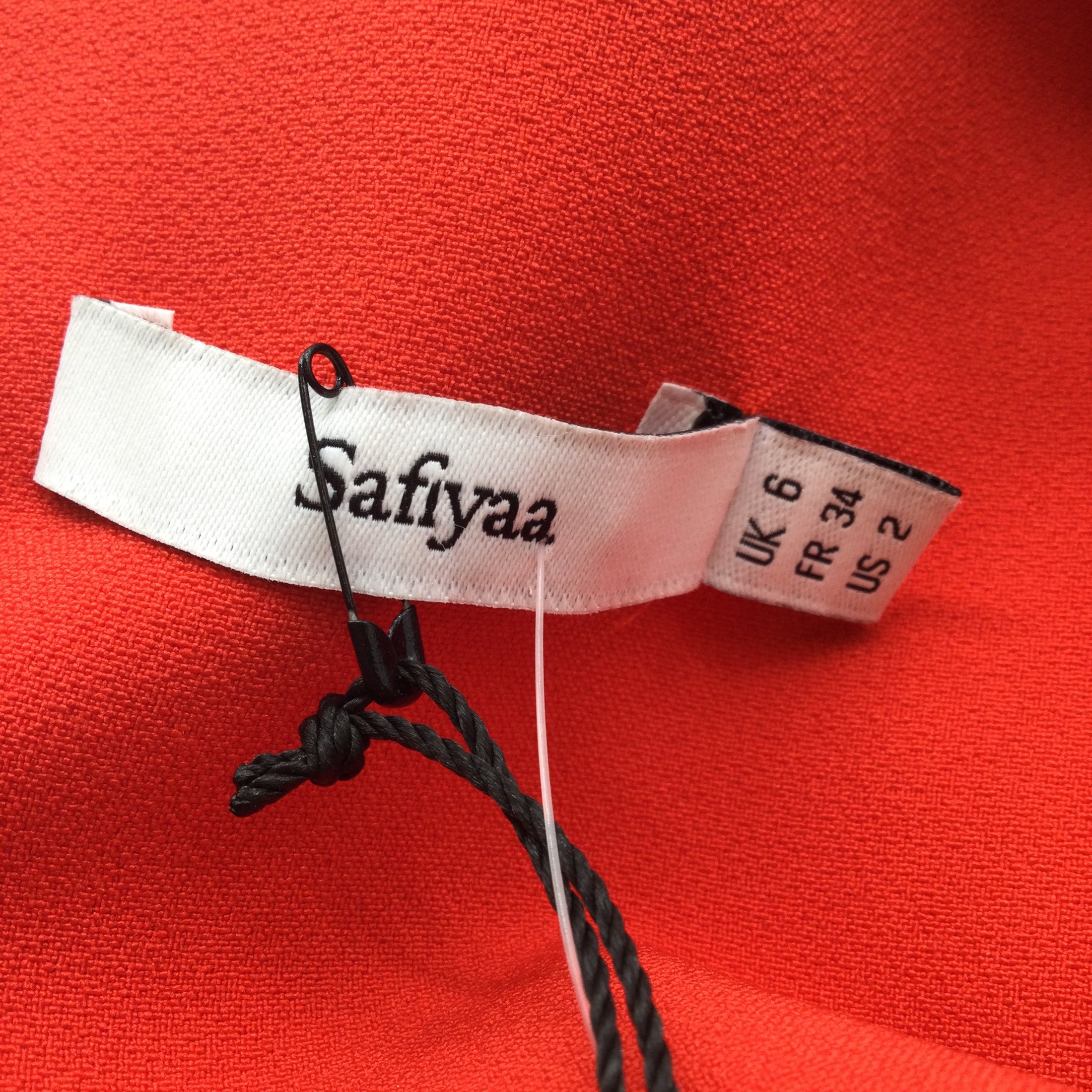 Safiyaa Red Button Detail Peplum Crepe Cocktail Dress